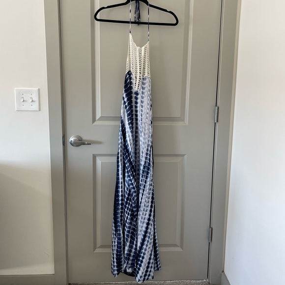 Lost In Alila High Neck Maxi Side Slit Boho Beachy Dress - Picture 2 of 8